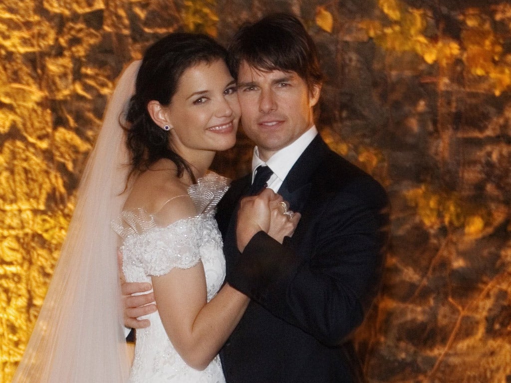 Katie
Holmes and
Tom Cruise on
their wedding
day in 2006