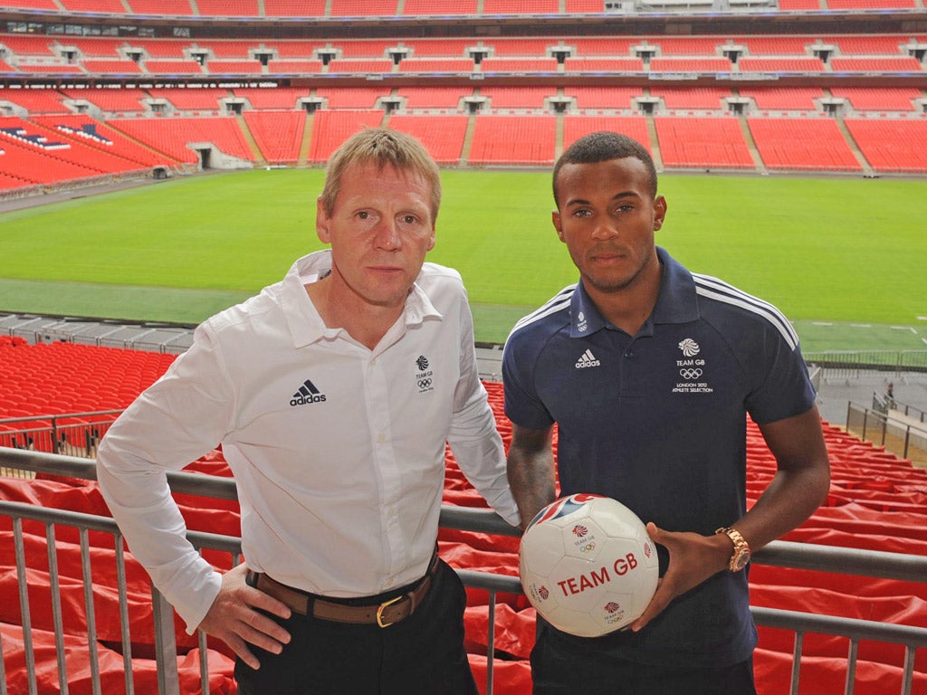 Stuart Pearce with Ryan Bertrand, who made the Olympics squad