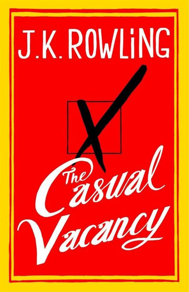 The front cover of 'The Casual Vacancy' showing an X on a ballot paper
