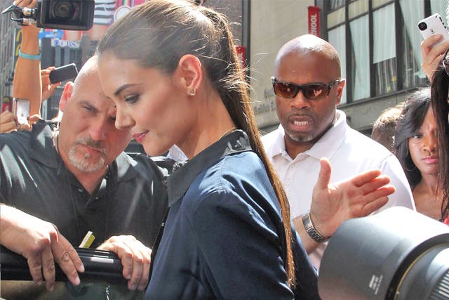 Katie Holmes pictured in New York on Monday