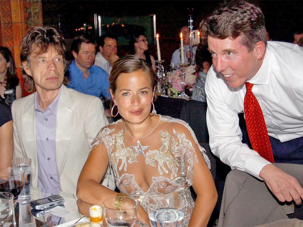 Bob Diamond with Mick Jagger and his daughter Jade
