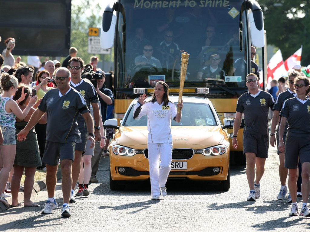 Beth Tweddle pictured carrying the Olympic torch
