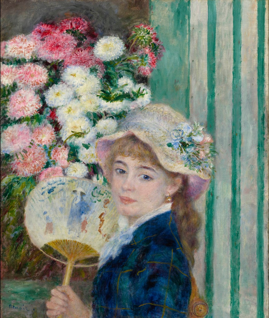 Pierre-Auguste Renoir, Girl with a Fan, c. 1879, oil on canvas 65.4 x 54 cm. From Paris: A Taste for Impressionism