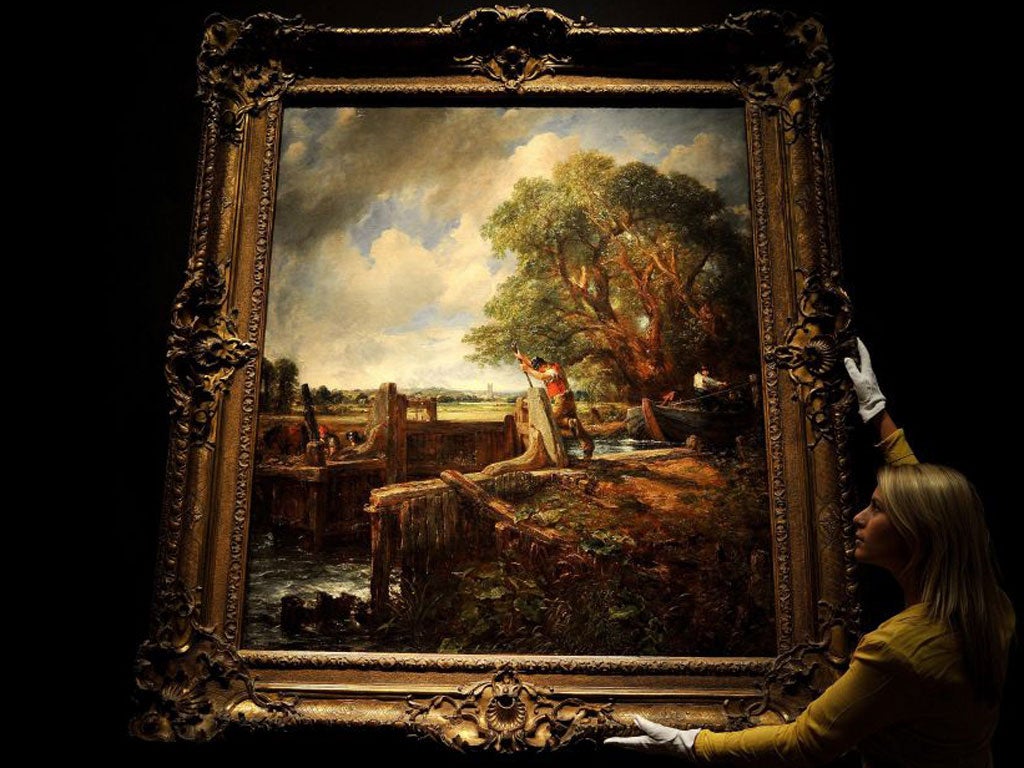 File photo dated 12/06/12 of Constable's The Lock, which has sold for £22,441,250 at Christie's in London. PRESS ASSOCIATION Photo. Issue date: Tuesday July 3, 2012. See PA story ARTS Constable. Photo credit should read: John Stillwell/PA Wire