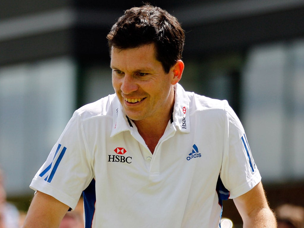 Tim Henman knows the pressure
of playing a Wimbledon semi