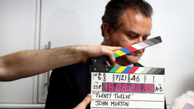 Hugh Bonneville on set