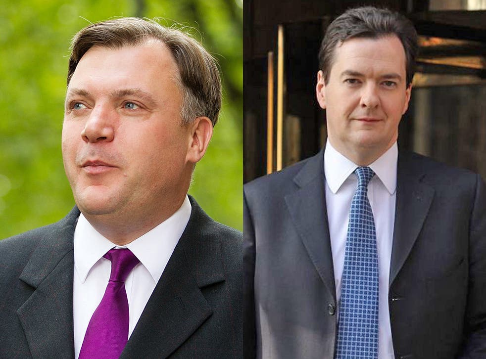 Ed Balls (left) versus Chanceller George Osborne. While Balls has more economic credibility he has less loyalty to his leader compared to Osborne 