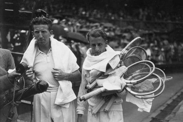 Just champion: American Donald Budge, above left, gives a radio interview after his victory over Britain's Bunny Austin, right, in the 1938 Gentlemen's Singles Final