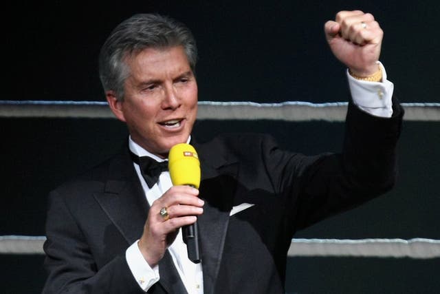 Silver tongue: Michael Buffer has earned a £300m fortune from ring announcements and appeared in Rocky