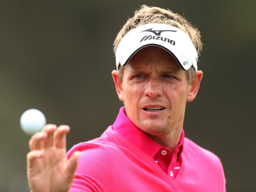 In the pink: 'You need one guy to inspire a generation,' says Luke Donald, who wants to emulate Nick Faldo