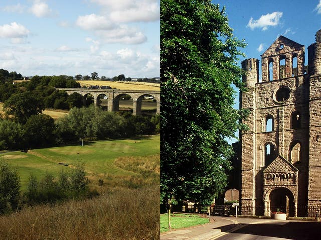 Kelso, with its 'idyllic' setting, left, and abbey, right, is one of the contenders for the fictional town of Pagford