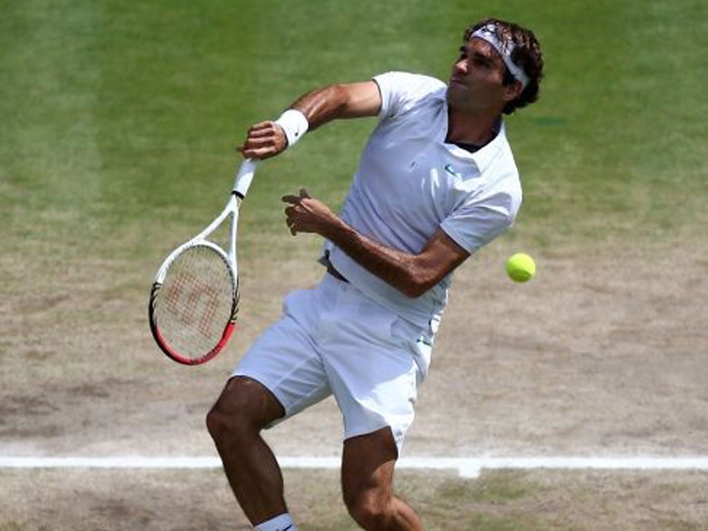 Roger Federer is a picture of calm and focus yesterday