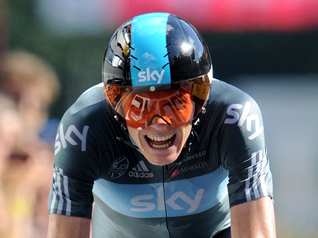 Chris Froome of Team Sky finished second on stage nine