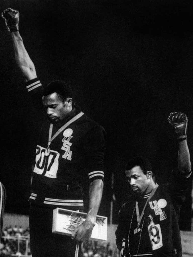 Tommie Smith (left) and John Carlos make the Black Power salute