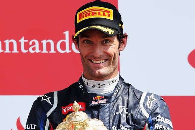 Mark Webber savours victory at Silverstone last Sunday