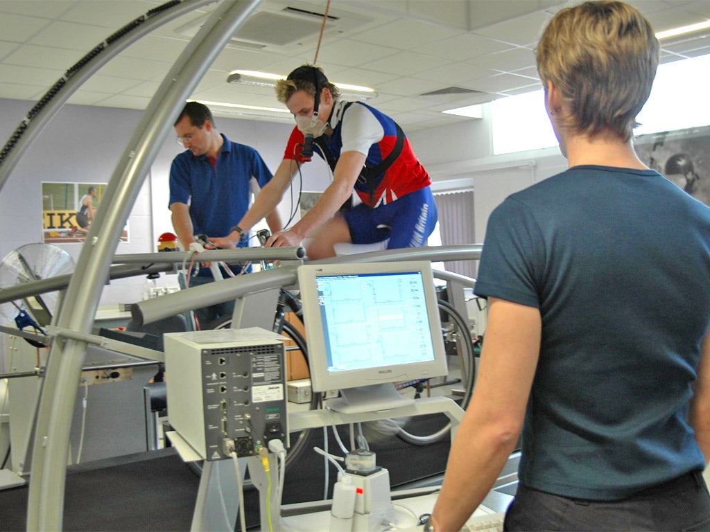 Athletes are carefully monitored at the English Institute of Sport