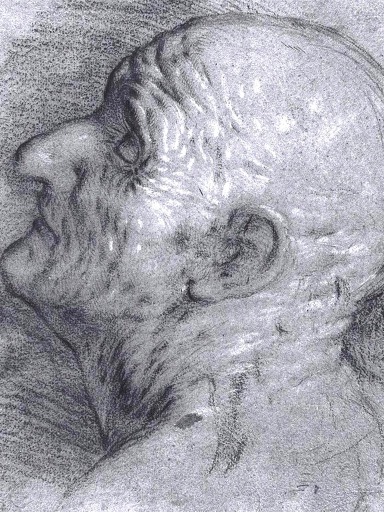 ‘Study of a Head’, a sketch said to be one of the undiscovered Caravaggios