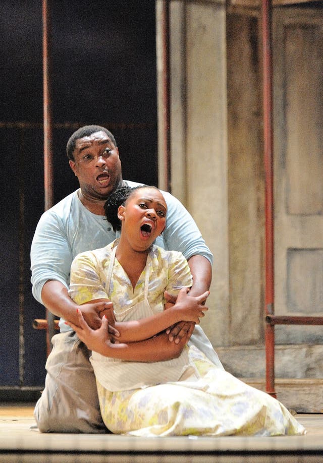Cape Town Opera's Porgy and Bess. Xolela Sixaba as Porgy, and as Bess Nonhlanhla Yende.