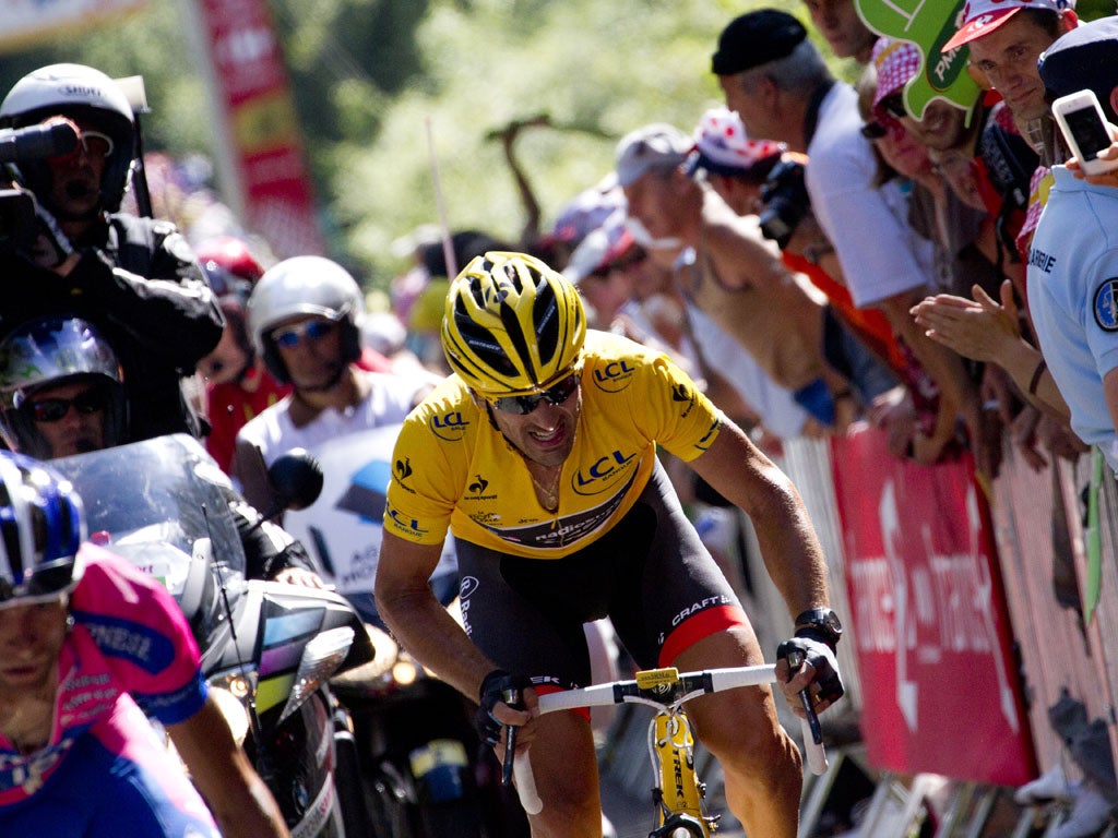 Cancellara in the yellow jersey on this year's tour