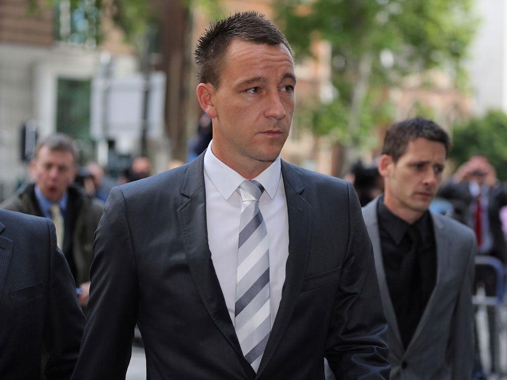 John Terry arrives at court this morning