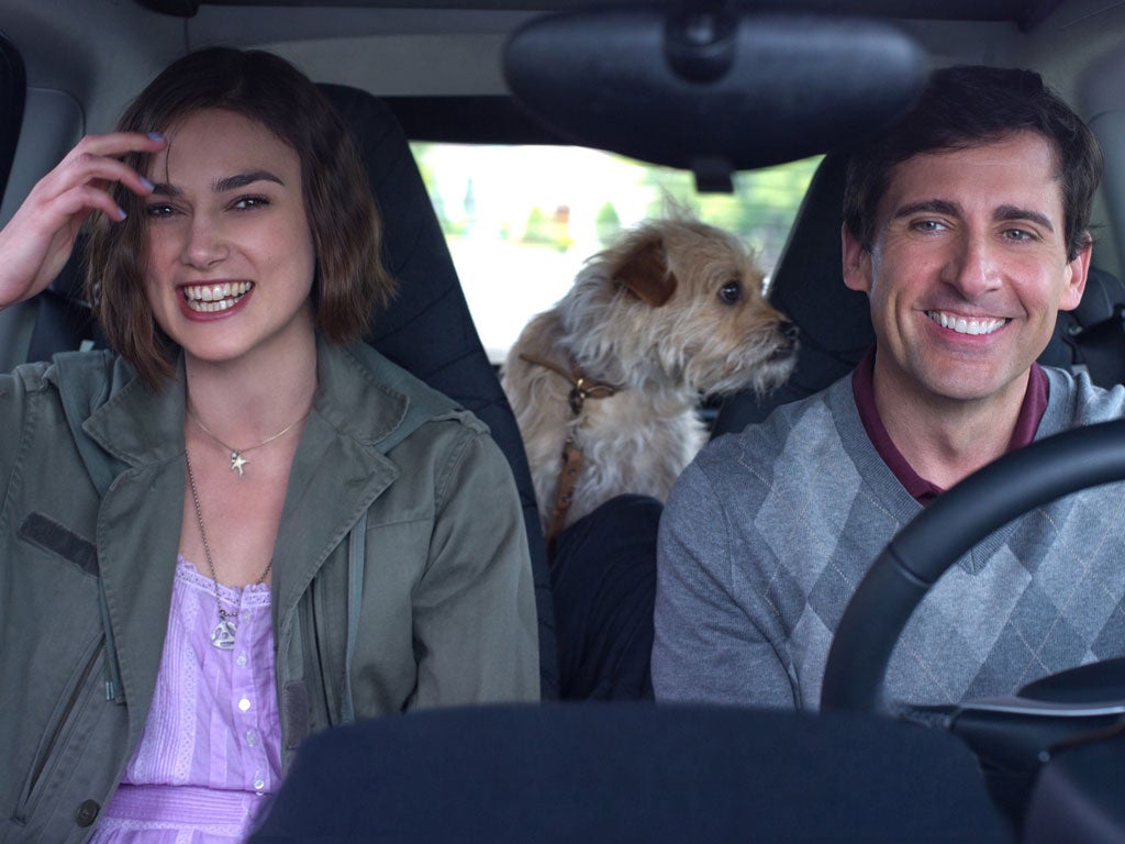 Drive, she said: Keira Knightley and Steve Carell hit the road with a cute dog in tow in 'Seeking a Friend for the End of the World'