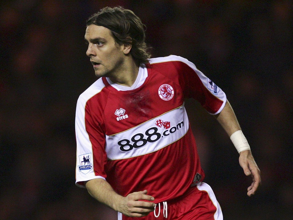 Woodgate during his last spell on Teesside in 2008