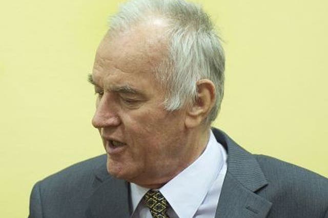 Mladic at the beginning of the trial in May