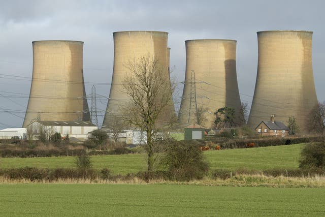 The High Marnham cooling towers in Nottinghamshire 