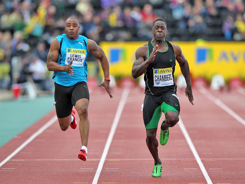 Both Mark Lewis-Francis and Dwain Chambers failed to reach the 100m final last night