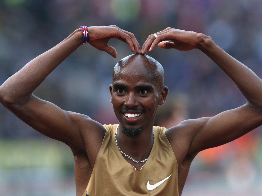 Mo Farah: Won the 5,000m at the Aviva London Grand Prix with a relaxed performance