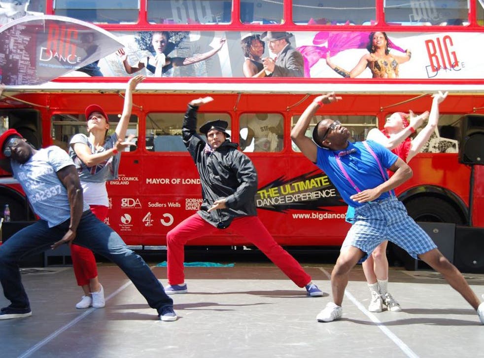 The Big Dance bus stops in Islington, north London