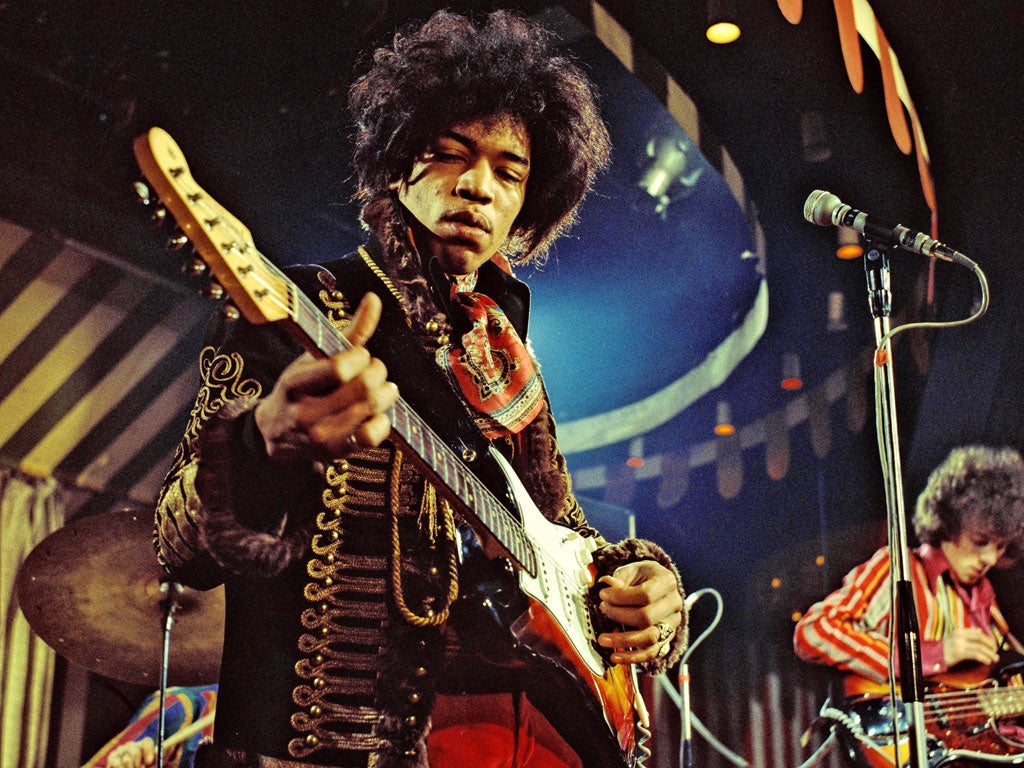 Guitar man: Hendrix playing at central London's Marquee Club back in 1967