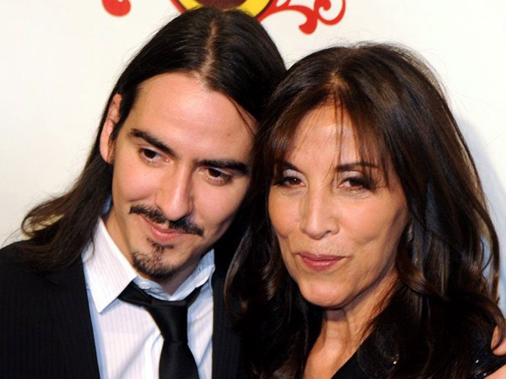 Dhani Harrison with his mother Olivia Harrison