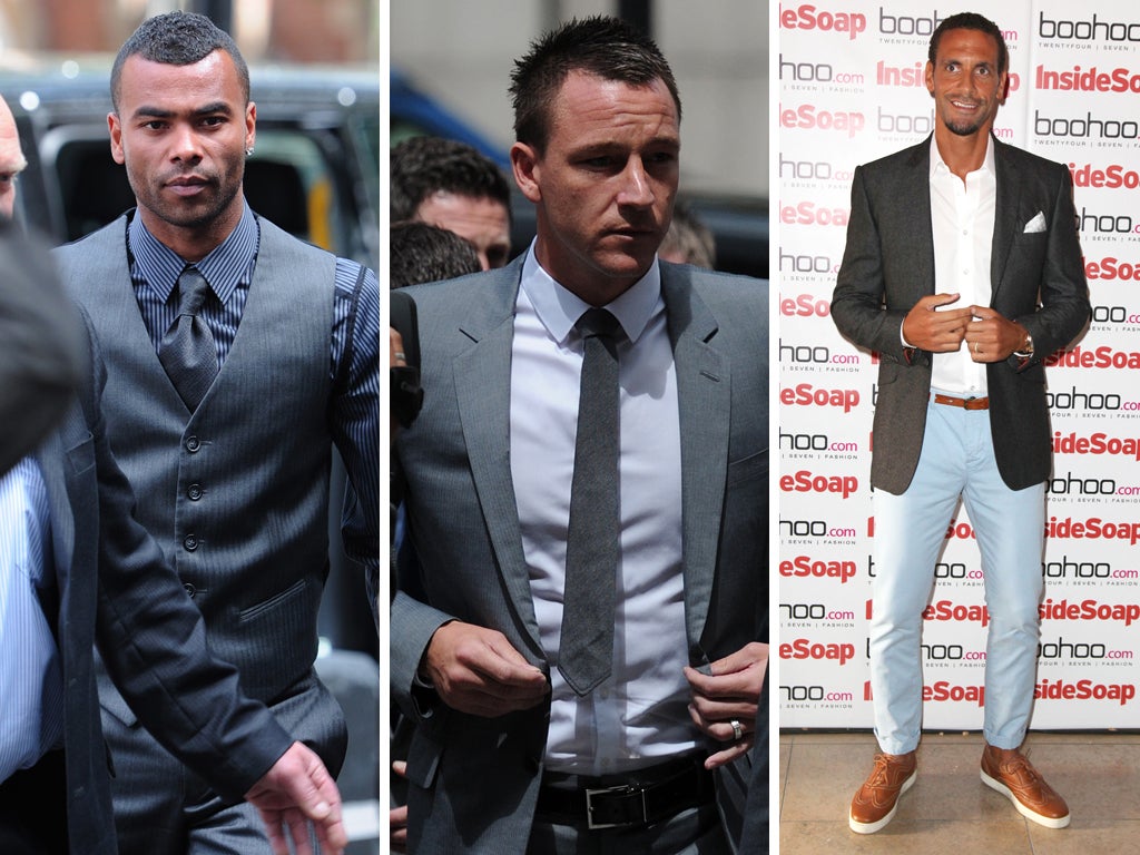 From left: Ashley Cole, John Terry and Rio Ferdinand.