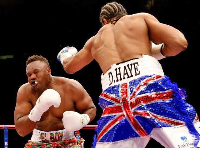 David Haye on his way to victory over Dereck Chisor