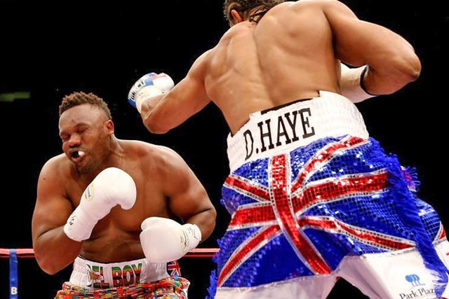 David Haye on his way to victory over Dereck Chisor