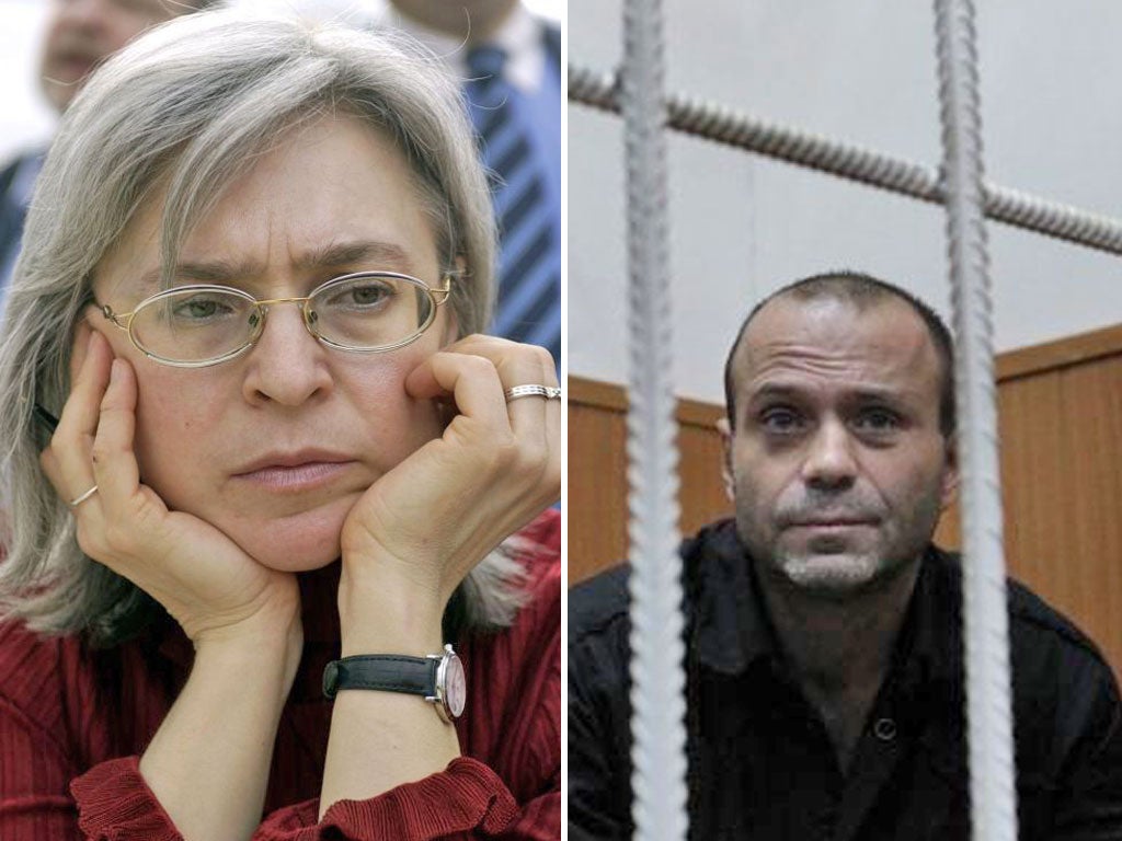 Dmitry Pavlyuchenkov, right, has been charged with organising
the killing of Anna Politkovskaya, left