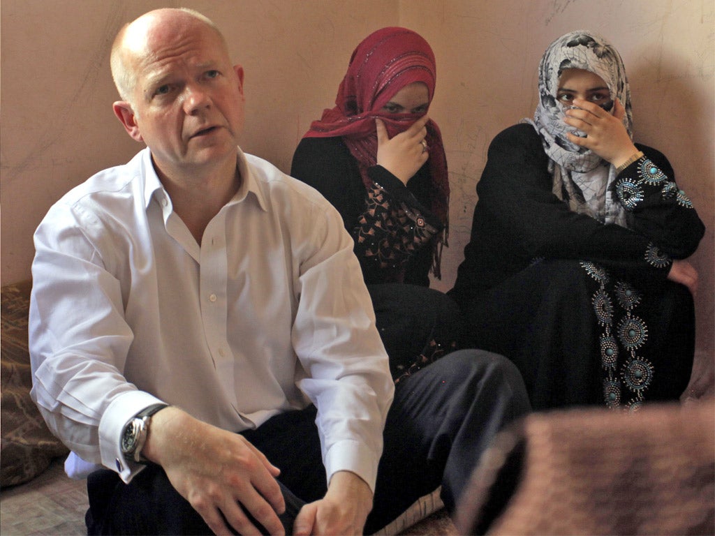 The Foreign Secretary William Hague met Syrian refugees in Jordan yesterday
