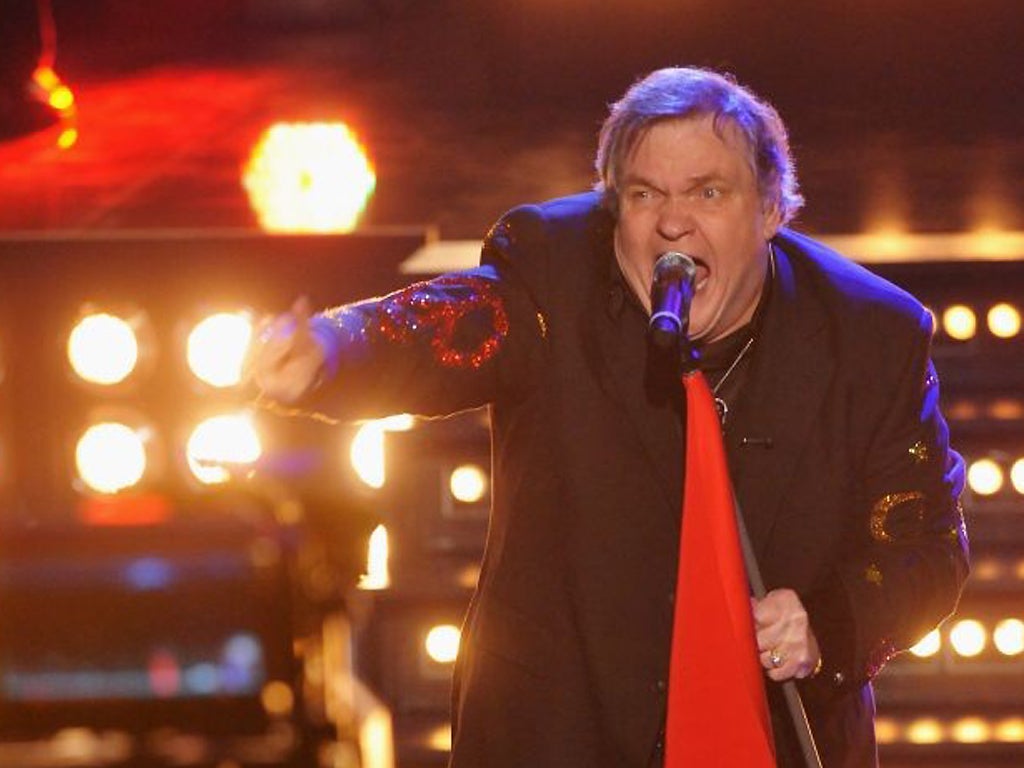 The real thing: Meat Loaf performs in Germany last December