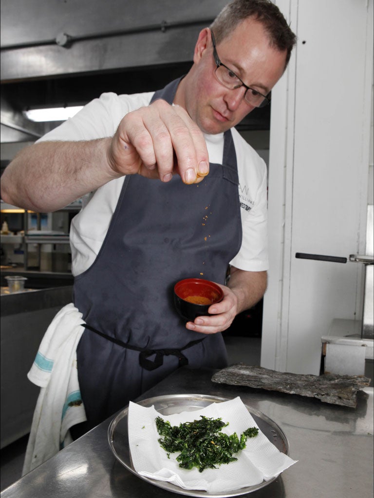 Shore thing: Alyn Williams of the Westbury in Mayfair prepares deep-fried gutweed