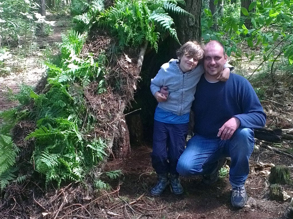 Duncan Brown, 37, Nottingham, and his son Rowan, eight. him and his wife find childcare costs for their two children a burden