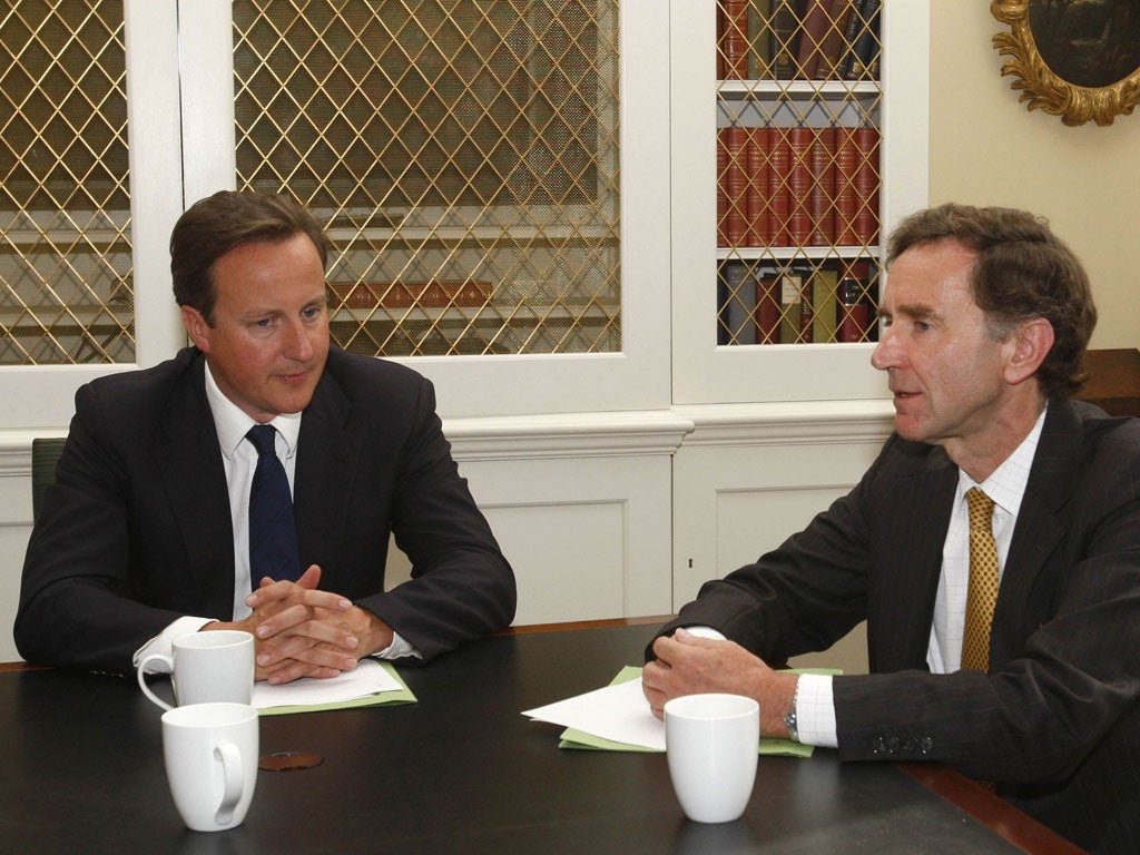 Stephen Green speaks with David Cameron in 2010