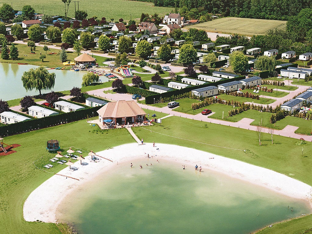 An overview of a French holiday park