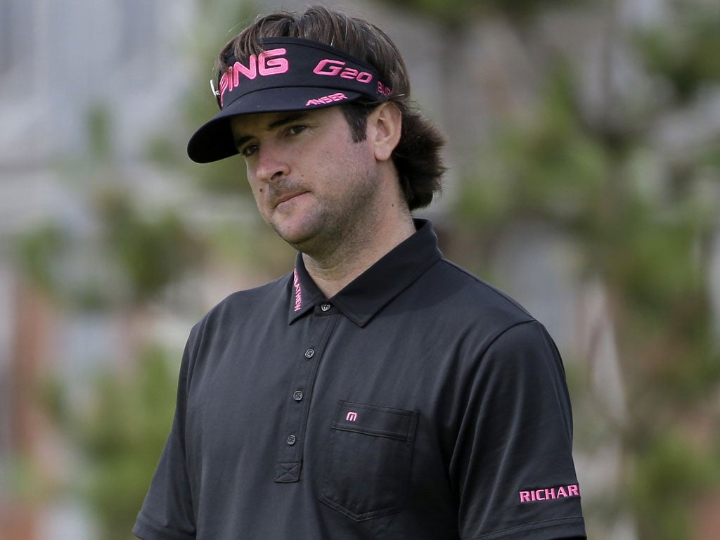 Chasing pack: Bubba Watson ended at two under but nine off the pace