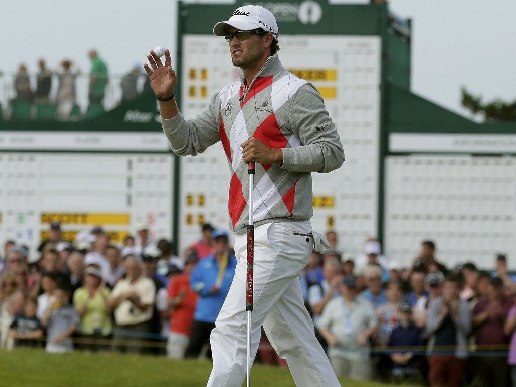 Adam salutes the crowd