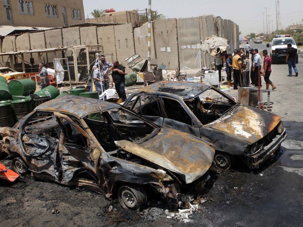 The aftermath of a car bomb attack in Baghdad
