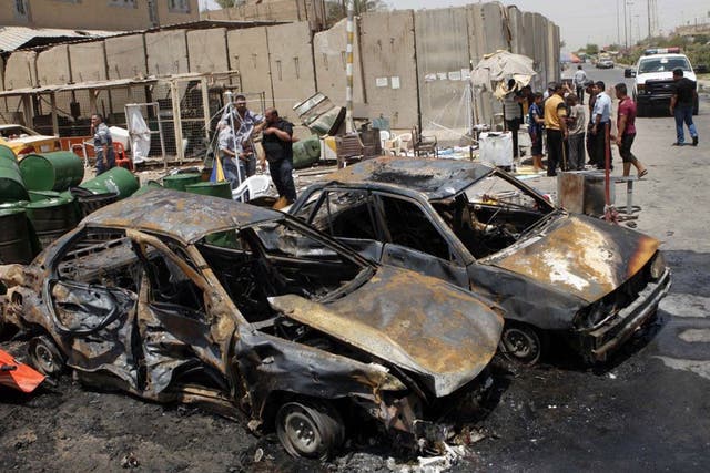 The aftermath of a car bomb attack in Baghdad