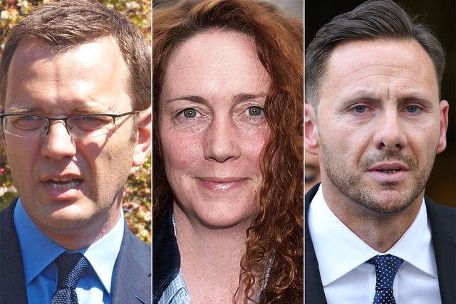Andy Coulson, Rebekah Brooks and Glenn Mulcaire