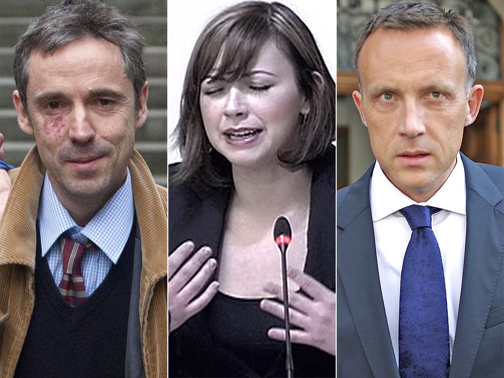 Some of the most memorable testimonies were given by (from left to right); Paul McMullan, Charlotte Church and Fred Michel
