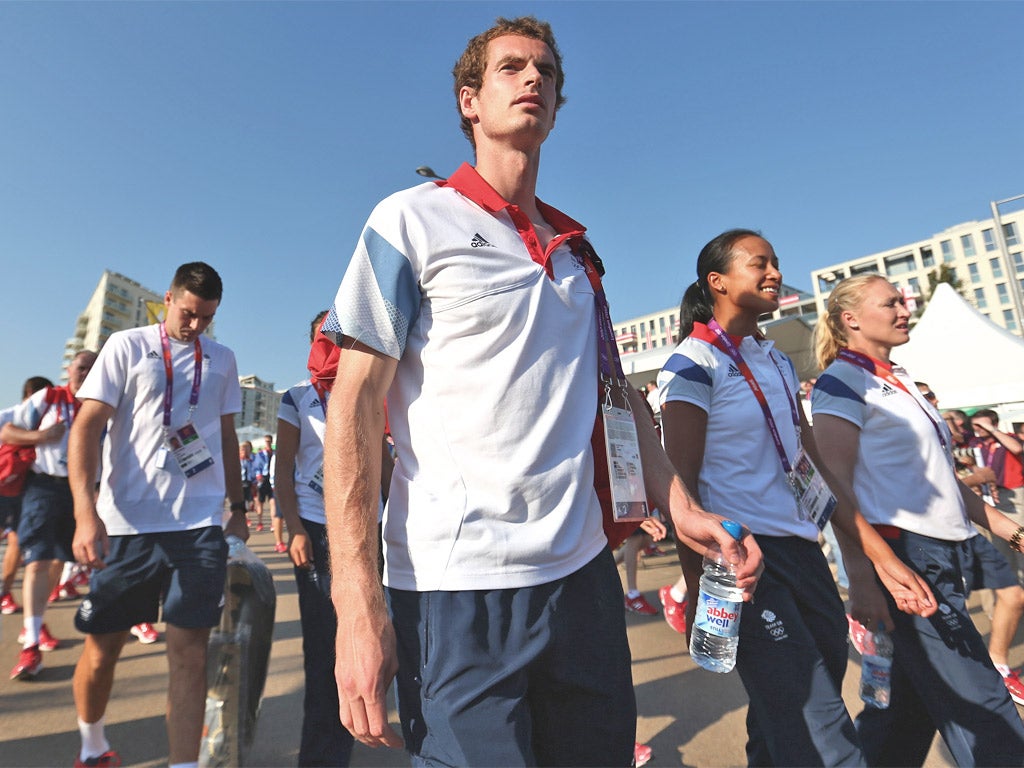 Athletes' Village, Stratford: Andy Murray and fellow tennis stars Heather Watson and Elena Baltacha are officially welcomed to their new home for the duration of the Games